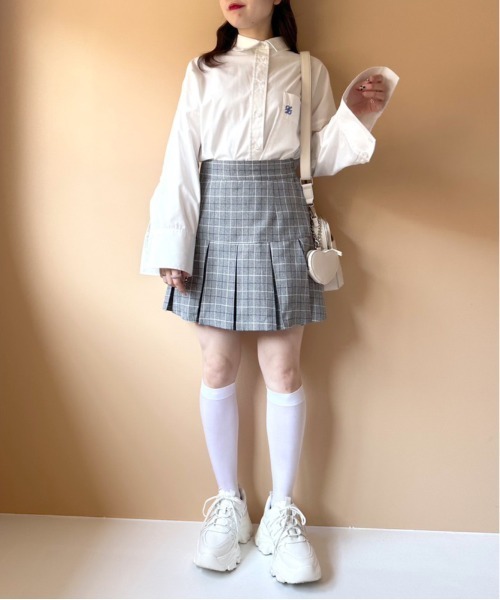 OLIVE des OLIVE（オリーブデオリーブ）の「プリーツミニスカート（スカート・レディース・ホワイト/ベージュ/グレー/サックスブルー・FREE）」の20枚目の写真