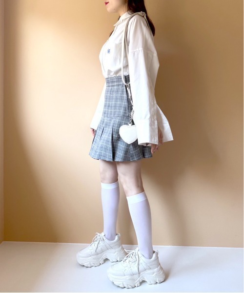 OLIVE des OLIVE（オリーブデオリーブ）の「プリーツミニスカート（スカート・レディース・ホワイト/ベージュ/グレー/サックスブルー・FREE）」の21枚目の写真