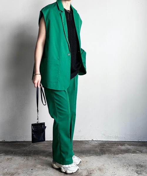 COMMON WARE（コモンウェアー）の「COMMONWARE:TRストレッチテーラドジレ ベスト（ベスト・レディース・モカ/グリーン/サックスブルー/オフホワイト/ベージュ/ブラック・L/XL/M）」の21枚目の写真