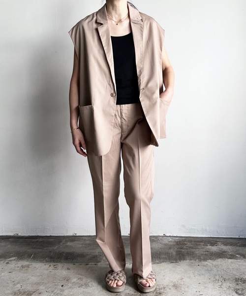 COMMON WARE（コモンウェアー）の「COMMONWARE:TRストレッチテーラドジレ ベスト（ベスト・レディース・モカ/グリーン/サックスブルー/オフホワイト/ベージュ/ブラック・L/XL/M）」の17枚目の写真