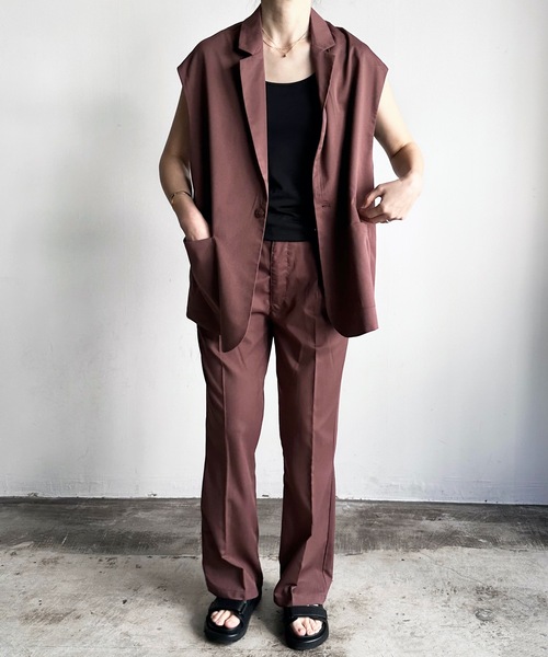 COMMON WARE（コモンウェアー）の「COMMONWARE:TRストレッチテーラドジレ ベスト（ベスト・レディース・モカ/グリーン/サックスブルー/オフホワイト/ベージュ/ブラック・L/XL/M）」の13枚目の写真