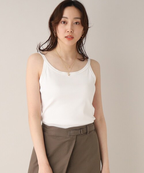UNTITLED(アンタイトル)の「◆ベーシックキャミソール(タンクトップ・レディース・オフホワイト/ブラック・44/00/48/02/04)」の2枚目の写真
