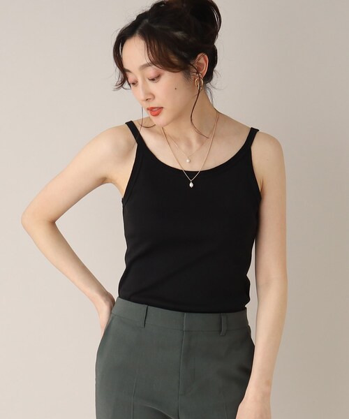 UNTITLED(アンタイトル)の「◆ベーシックキャミソール(タンクトップ・レディース・オフホワイト/ブラック・44/00/48/02/04)」の1枚目の写真