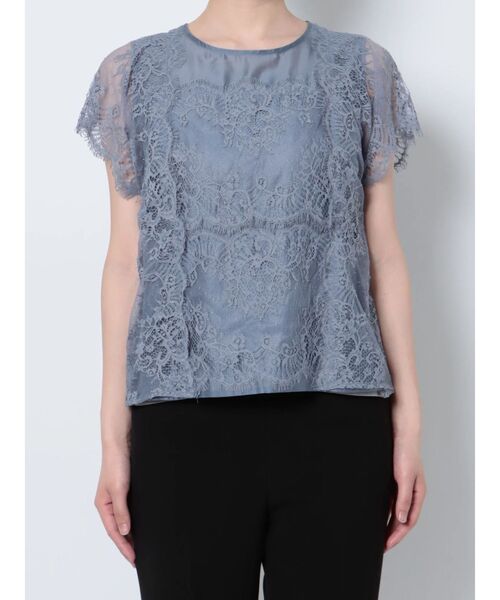 LAGUNAMOON(ラグナムーン)の「ワイドレーステープブラウス(シャツ/ブラウス・レディース・ブラック/ベージュ/ブルー・FREE)」の10枚目の写真