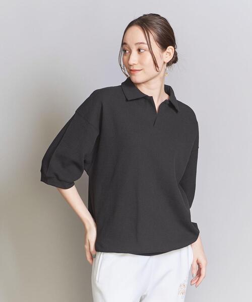 BEAUTY&YOUTH UNITED ARROWS(ビューティーアンドユースユナイテッドアローズ)の「【WEB限定】グリッド エアーワッフル スキッパーポロシャツ(ポロシャツ・メンズ・ブラック/ベージュ/ホワイト・S/M/L)」の5枚目の写真