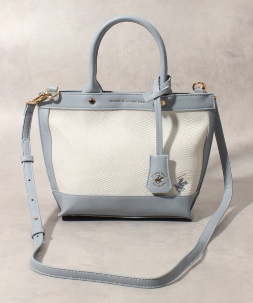 BEVERLY HILLS POLO CLUB(ビバリーヒルズポロクラブ)の「【Beverly Hills Polo Club/ビバリーヒルズポロクラブ】ワンポイントポニー刺繍 2WAYミニトート ショルダーバッグ(トートバッグ・レディース・モカ/ベージュ/マスタード/ブラック/ライトブルー/グレー・FREE)」の6枚目の写真