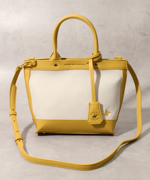BEVERLY HILLS POLO CLUB(ビバリーヒルズポロクラブ)の「【Beverly Hills Polo Club/ビバリーヒルズポロクラブ】ワンポイントポニー刺繍 2WAYミニトート ショルダーバッグ(トートバッグ・レディース・モカ/ベージュ/マスタード/ブラック/ライトブルー/グレー・FREE)」の1枚目の写真