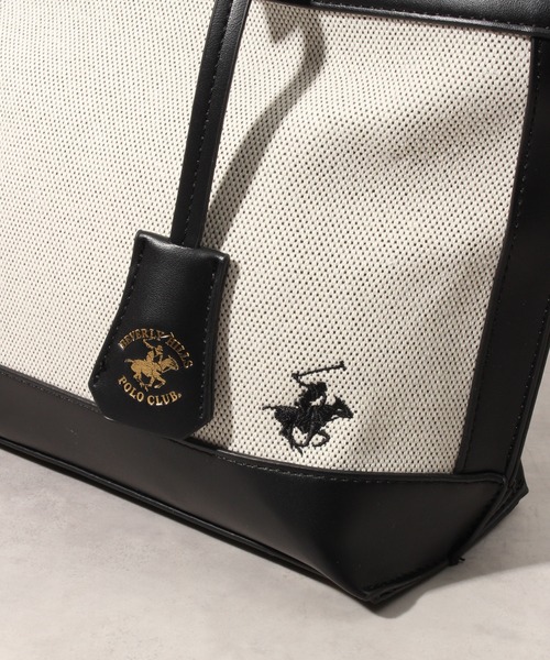 BEVERLY HILLS POLO CLUB(ビバリーヒルズポロクラブ)の「【Beverly Hills Polo Club/ビバリーヒルズポロクラブ】ワンポイントポニー刺繍 2WAYミニトート ショルダーバッグ(トートバッグ・レディース・モカ/ベージュ/マスタード/ブラック/ライトブルー/グレー・FREE)」の12枚目の写真