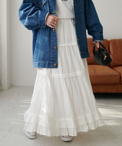 DISCOAT（ディスコート）の「生地ジャガードティアードスカート