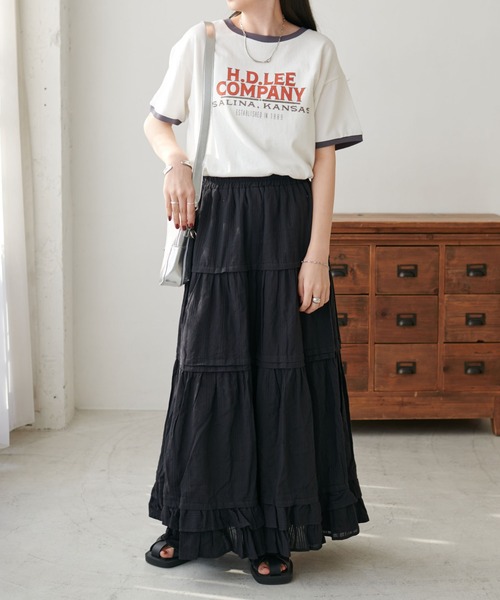 DISCOAT（ディスコート）の「生地ジャガードティアードスカート