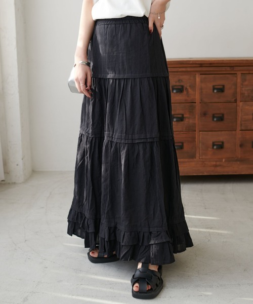 DISCOAT（ディスコート）の「生地ジャガードティアードスカート