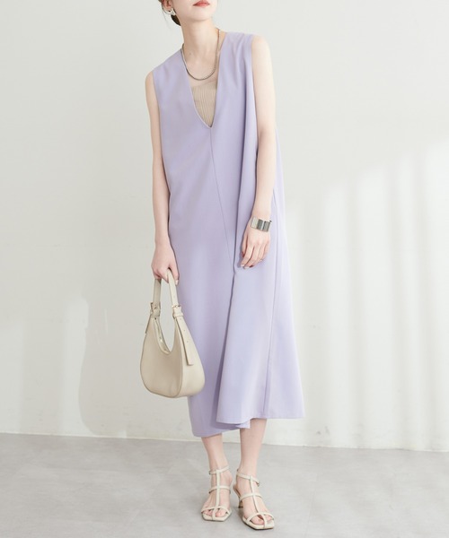 natural couture（ナチュラルクチュール）の「お上品ツイルジャンスカ（ジャンパースカート・レディース・パープル/カーキ/グレー/ブラック・FREE）」の19枚目の写真