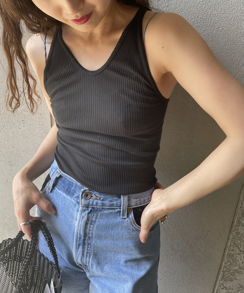 HAKUJI(ハクジ)の「【HAKUJI/ハクジ】タンクトップ(タンクトップ・レディース・パープル/ブラック/ライトグリーン・FREE)」の2枚目の写真