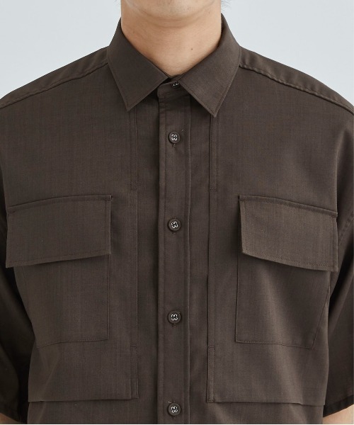 WHITE MOUNTAINEERING(ホワイトマウンテニアリング)の「SOLOTEX WIDE SLEEVE SHIRT(シャツ/ブラウス・メンズ・ブラック/ブラウン・1/0)」の4枚目の写真