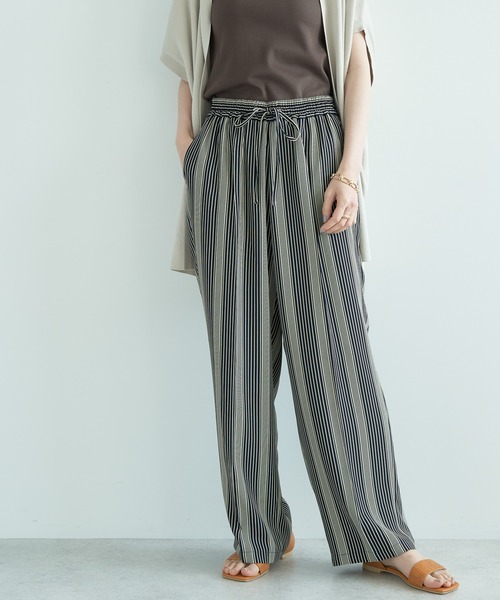 AMERICAN HOLIC(アメリカンホリック)の「接触冷感サラックスワイドパンツ(その他パンツ・レディース・ネイビー/イエロー系その他/その他6/その他9/ストライプ/その他14/グレイッシュベージュ/オレンジ/ブルー・M/S/L)」の8枚目の写真