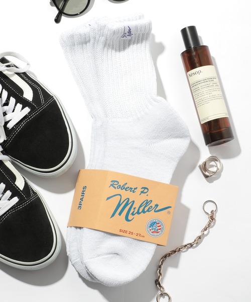 MILLER（ミラー）の「【Robert P. Miller】312C/339C 靴下（ソックス/靴下・メンズ・グレー/ブラック/ホワイト/マルチ・FREE/M）」の2枚目の写真
