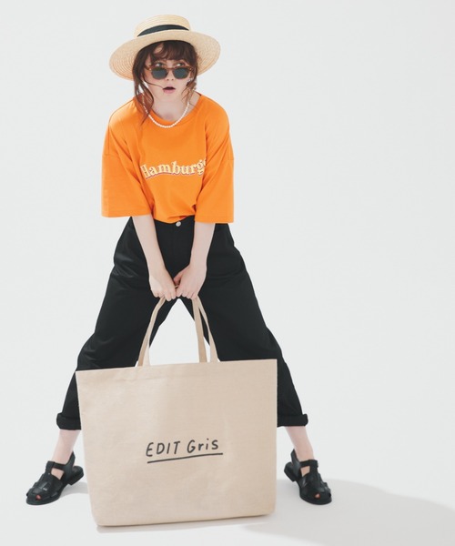 EDIT Gris(エディットグリ)の「【ユニセックスで着用可能】バックプリントビッグTシャツ(Tシャツ/カットソー・レディース・ホワイト/オレンジ/ブルー・FREE)」の14枚目の写真