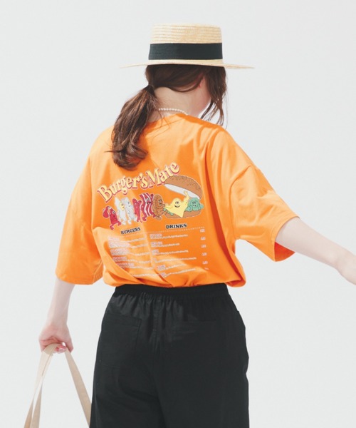 EDIT Gris(エディットグリ)の「【ユニセックスで着用可能】バックプリントビッグTシャツ(Tシャツ/カットソー・レディース・ホワイト/オレンジ/ブルー・FREE)」の10枚目の写真