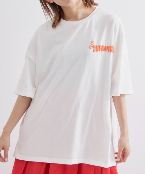 EDIT Gris(エディットグリ)の「【ユニセックスで着用可能】バックプリントビッグTシャツ(Tシャツ/カットソー・レディース・ホワイト/オレンジ/ブルー・FREE)」の5枚目の写真