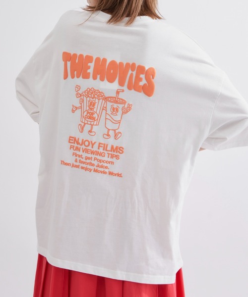 EDIT Gris(エディットグリ)の「【ユニセックスで着用可能】バックプリントビッグTシャツ(Tシャツ/カットソー・レディース・ホワイト/オレンジ/ブルー・FREE)」の6枚目の写真