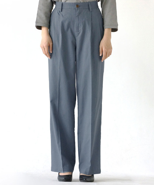 セール】レーヨンリネン 2タック スラックスパンツ（スラックス）｜e