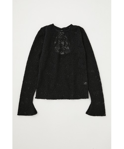 MOUSSY（マウジー）の「BACK OPEN LACE トップス（Tシャツ/カットソー・レディース・ブラック/アイボリー/オレンジ・FREE）」の4枚目の写真