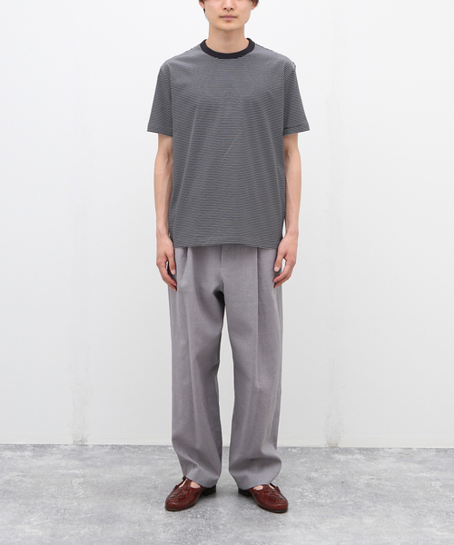 handvaerk（ハンドバーク）の「【handvaerk / ハンドバーク】60/2 NEWCREW NECK S/S T BORDER（Tシャツ/カットソー・メンズ・ブラック/ホワイト・SMALL/MEDIUM/LARGE）」の3枚目の写真