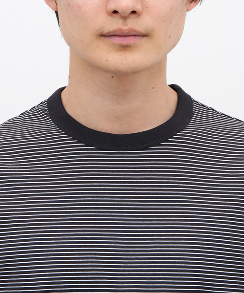 handvaerk（ハンドバーク）の「【handvaerk / ハンドバーク】60/2 NEWCREW NECK S/S T BORDER（Tシャツ/カットソー・メンズ・ブラック/ホワイト・SMALL/MEDIUM/LARGE）」の7枚目の写真