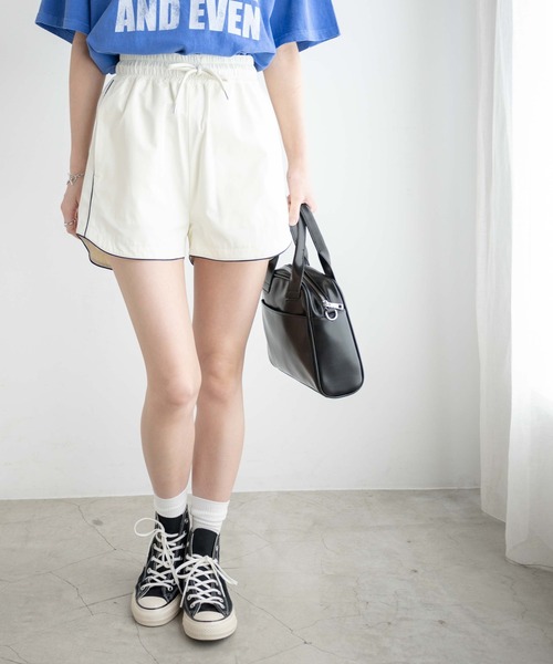 WEGO(ウィゴー)の「WEGO/パイピングランニングショーツ(その他パンツ・レディース・ホワイト/ブラック・FREE)」の9枚目の写真