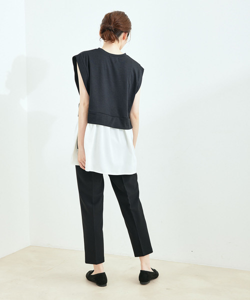 Jayro(ジャイロ)の「センタープレステーパードパンツ(スラックス・レディース・ブルー/グリーン/ピンク/ホワイト系その他/ダークブラウン/ブラック・L/M)」の12枚目の写真