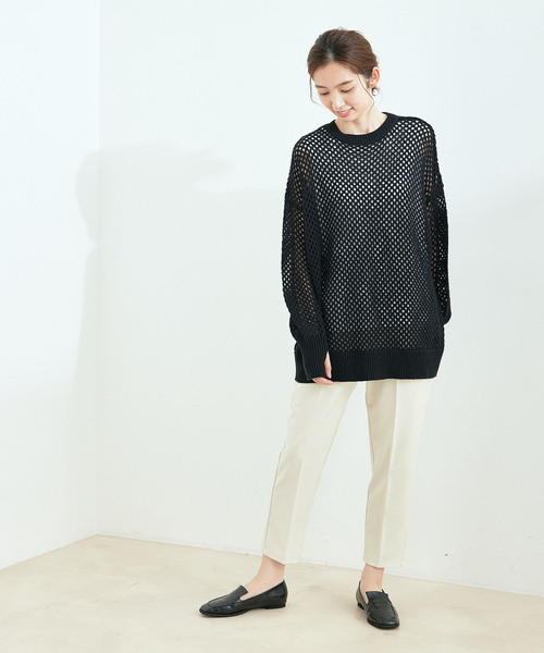 Jayro(ジャイロ)の「センタープレステーパードパンツ(スラックス・レディース・ブルー/グリーン/ピンク/ホワイト系その他/ダークブラウン/ブラック・L/M)」の14枚目の写真