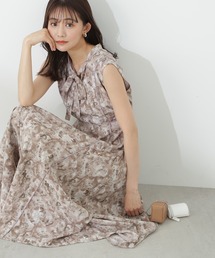 N.（N. Natural Beauty Basic） | 【S Size Line】◆ブラッシュプリントリボンタイワンピース(ワンピース)