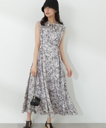 N.（N. Natural Beauty Basic） | 【S Size Line】◆ブラッシュプリントリボンタイワンピース(ワンピース)