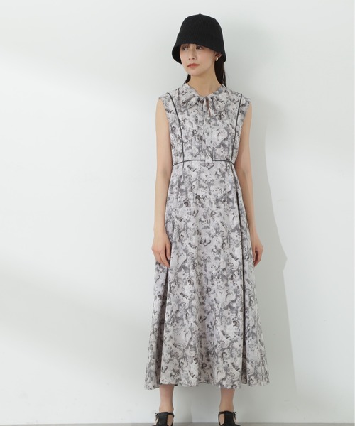 N.（N. Natural Beauty Basic）（エヌエヌナチュラルビューティーベーシック）の「【S Size Line】◆ブラッシュプリントリボンタイワンピース（ワンピース・レディース・ベージュ/グリーン/グレー・SMALL/MEDIUM）」の19枚目の写真