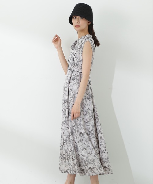 N.（N. Natural Beauty Basic）（エヌエヌナチュラルビューティーベーシック）の「【S Size Line】◆ブラッシュプリントリボンタイワンピース（ワンピース・レディース・ベージュ/グリーン/グレー・SMALL/MEDIUM）」の20枚目の写真