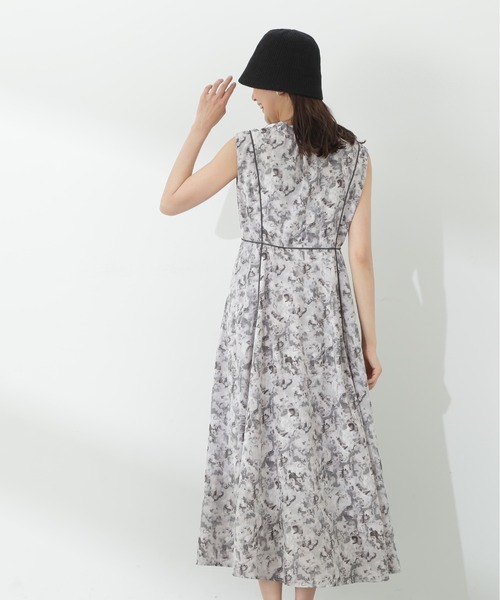 N.（N. Natural Beauty Basic）（エヌエヌナチュラルビューティーベーシック）の「【S Size Line】◆ブラッシュプリントリボンタイワンピース（ワンピース・レディース・ベージュ/グリーン/グレー・SMALL/MEDIUM）」の21枚目の写真