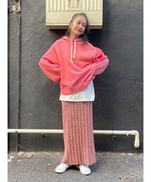 メランジリブニットスカート