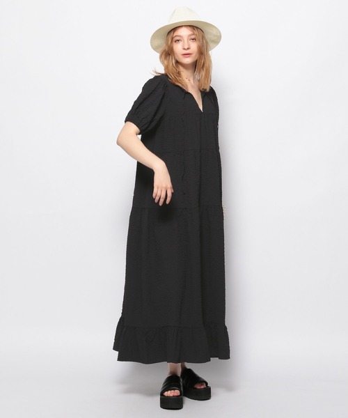 基*)様 美品♡23年♡コルコバード　ボウタイロングワンピース　ティアード　ベル 美品 コルコバード 桜田ひより IBERIA ボウタイ ロング