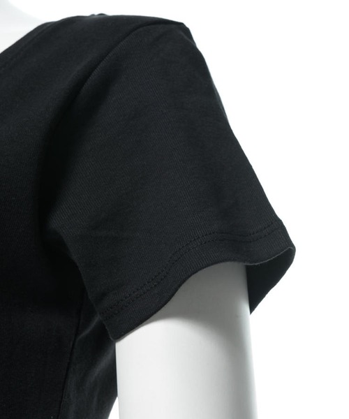 atONE(アットワン)の「atONE コットンフライス半袖Tシャツ(Tシャツ/カットソー・レディース・ブラック/杢グレー/チャコールグレー/ネイビー/オフホワイト・4L/LL/3L/L/M)」の14枚目の写真