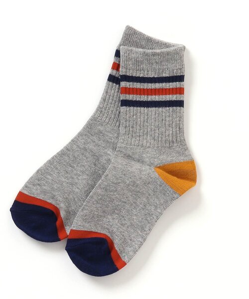 BREEZE（ブリーズ）の「カラフルラインソックス（ソックス/靴下・キッズ・グレー/レッド/ネイビー/イエロー/アイボリー・15 /18/21）」の4枚目の写真