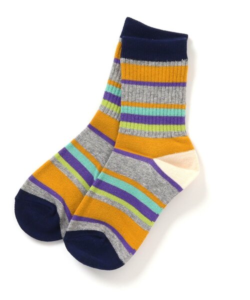 BREEZE（ブリーズ）の「カラフルラインソックス（ソックス/靴下・キッズ・グレー/レッド/ネイビー/イエロー/アイボリー・15 /18/21）」の2枚目の写真