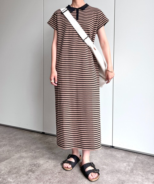 CPCM（シーピーシーエム）の「ワッフルボーダーノースリワンピース（ワンピース・レディース・オフホワイト/カーキ/ベージュ・FREE）」の13枚目の写真