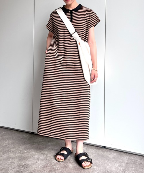CPCM（シーピーシーエム）の「ワッフルボーダーノースリワンピース（ワンピース・レディース・オフホワイト/カーキ/ベージュ・FREE）」の9枚目の写真