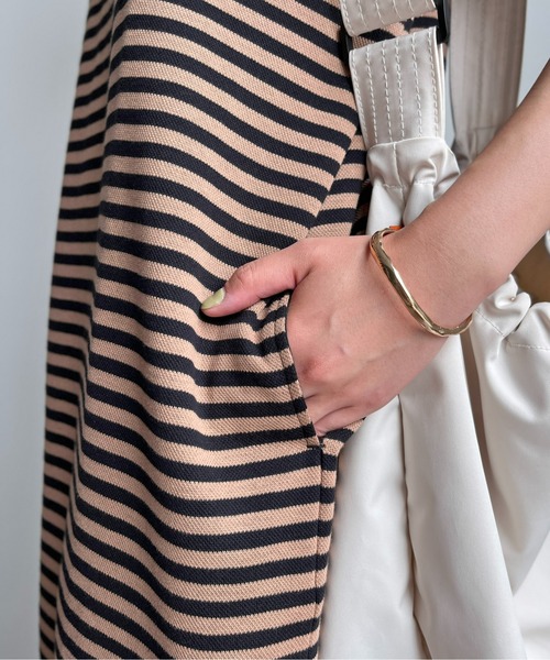 CPCM（シーピーシーエム）の「ワッフルボーダーノースリワンピース（ワンピース・レディース・オフホワイト/カーキ/ベージュ・FREE）」の6枚目の写真