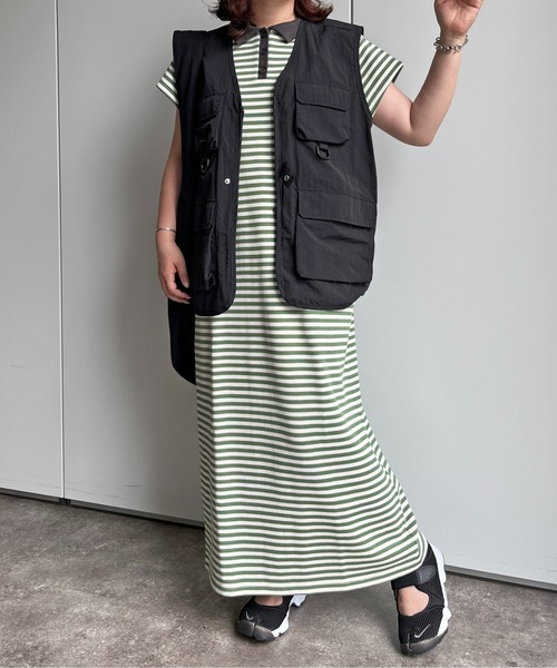 CPCM（シーピーシーエム）の「ワッフルボーダーノースリワンピース（ワンピース・レディース・オフホワイト/カーキ/ベージュ・FREE）」の15枚目の写真