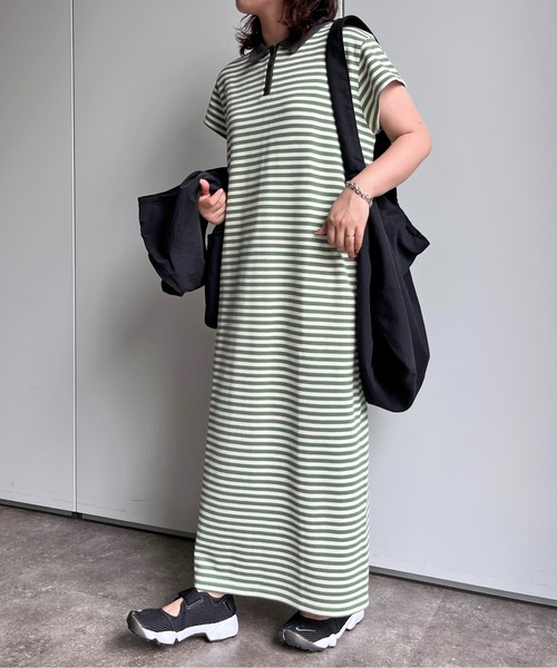 CPCM（シーピーシーエム）の「ワッフルボーダーノースリワンピース（ワンピース・レディース・オフホワイト/カーキ/ベージュ・FREE）」の7枚目の写真