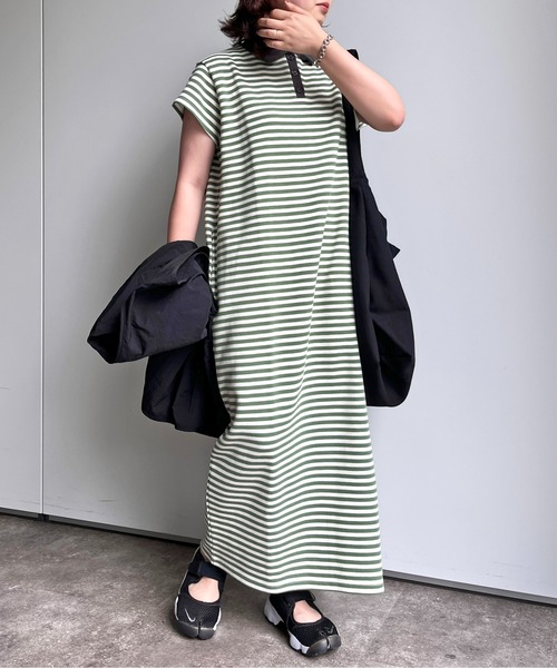 CPCM（シーピーシーエム）の「ワッフルボーダーノースリワンピース（ワンピース・レディース・オフホワイト/カーキ/ベージュ・FREE）」の11枚目の写真