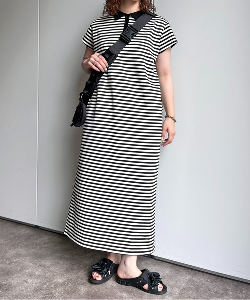 CPCM（シーピーシーエム）の「ワッフルボーダーノースリワンピース（ワンピース・レディース・オフホワイト/カーキ/ベージュ・FREE）」の8枚目の写真