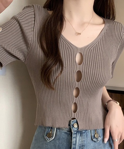 23ssNeedles ハウンドトゥースポロセーター半袖 Lサイズ セール】ポロネックバイカラー半袖ニット（ニット/セーター