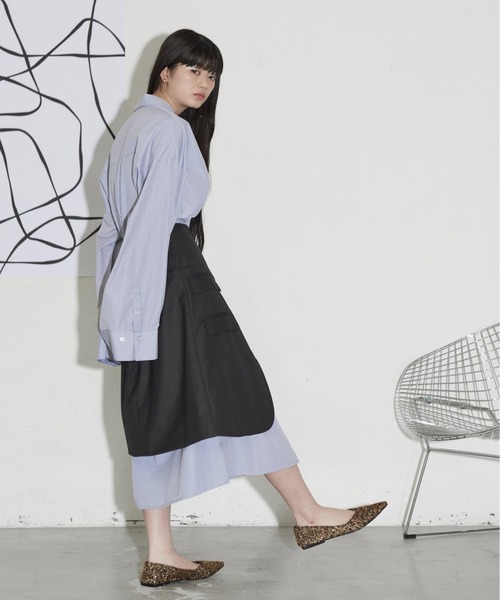 THE YOn(ザヨン)の「スーパーワイドスリーブシャツワンピース(シャツワンピース・レディース・オフホワイト/グレー/ネイビー/サックスブルー/ライトグレー・FREE)」の20枚目の写真